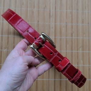 Brand new Red, leather belt, crocodile pattern, size S-M (29"-32")
